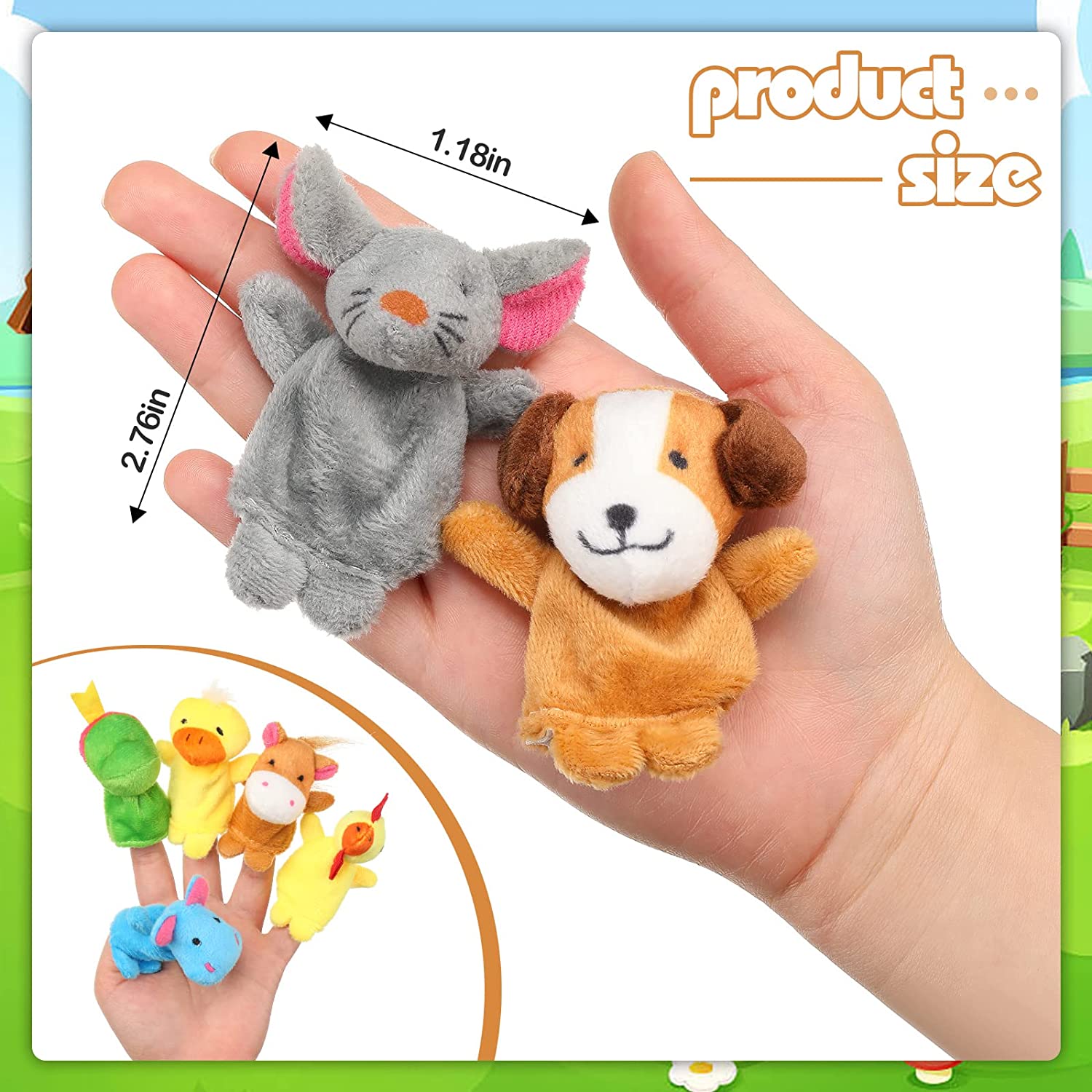 Juego de marionetas de dedo de 60 piezas, diferentes marionetas de dedo de animales de peluche para juegos de rol, enseñanza